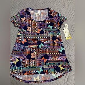 NWT LulaRoe Classic T, XS, Minnie Mouse head pattern, multi colored